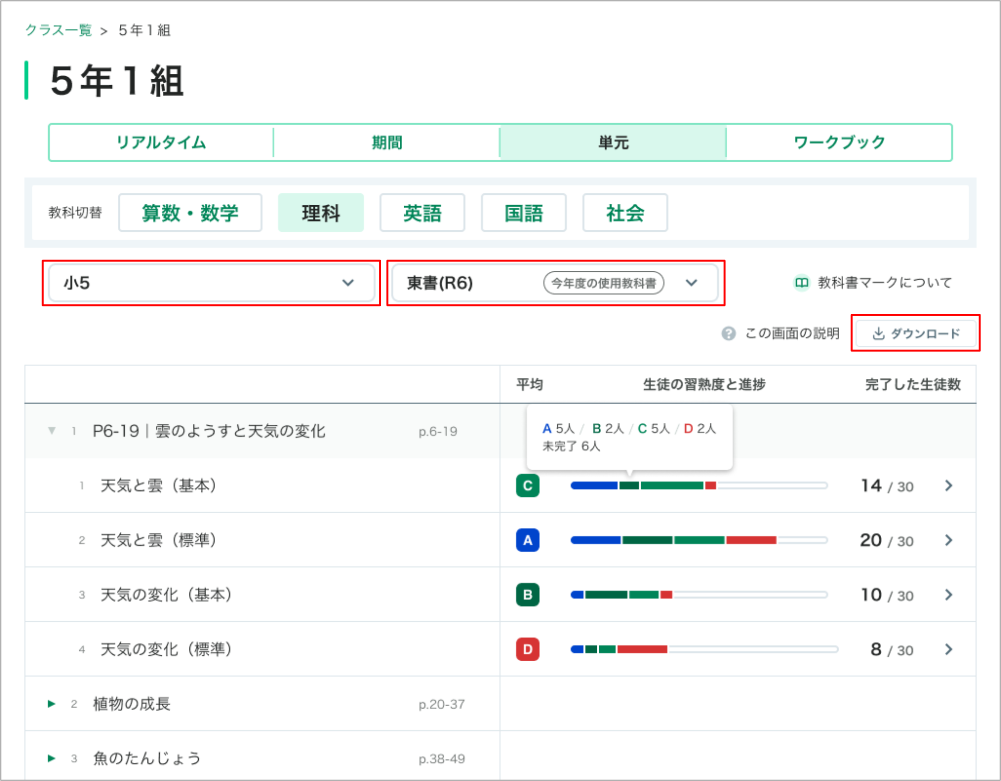 クラス・グループの学習履歴を単元ごとに確認する_3_mark.png